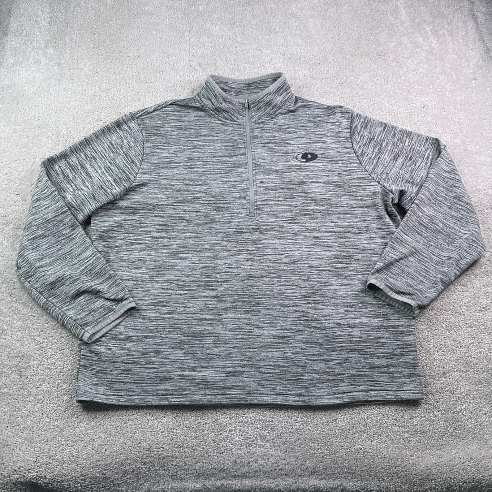 Mossy Oak Sweatshirt Mens 2XL XXL Gray Quarter Zip Performance Pullover Outdoors